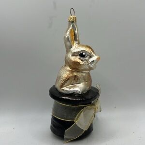 Christopher Radko Glass Ornament Hare Magic Bunny Top Hat Country Classics 1999